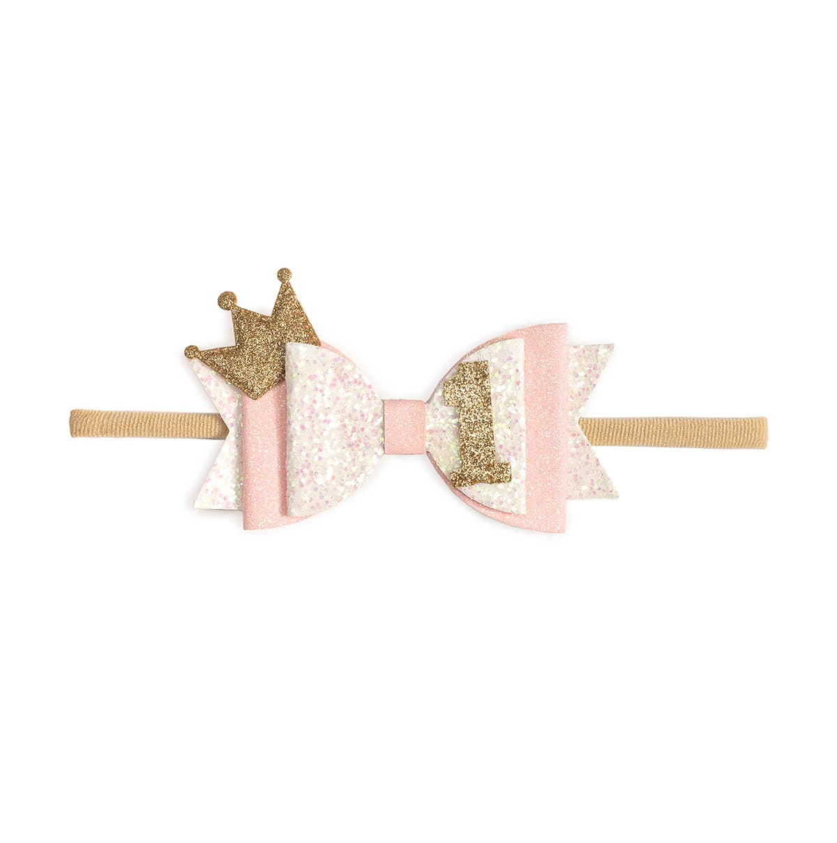 1st Birthday Crown Bow Baby Headband