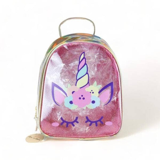 Unicorn Clear Backpack Gold