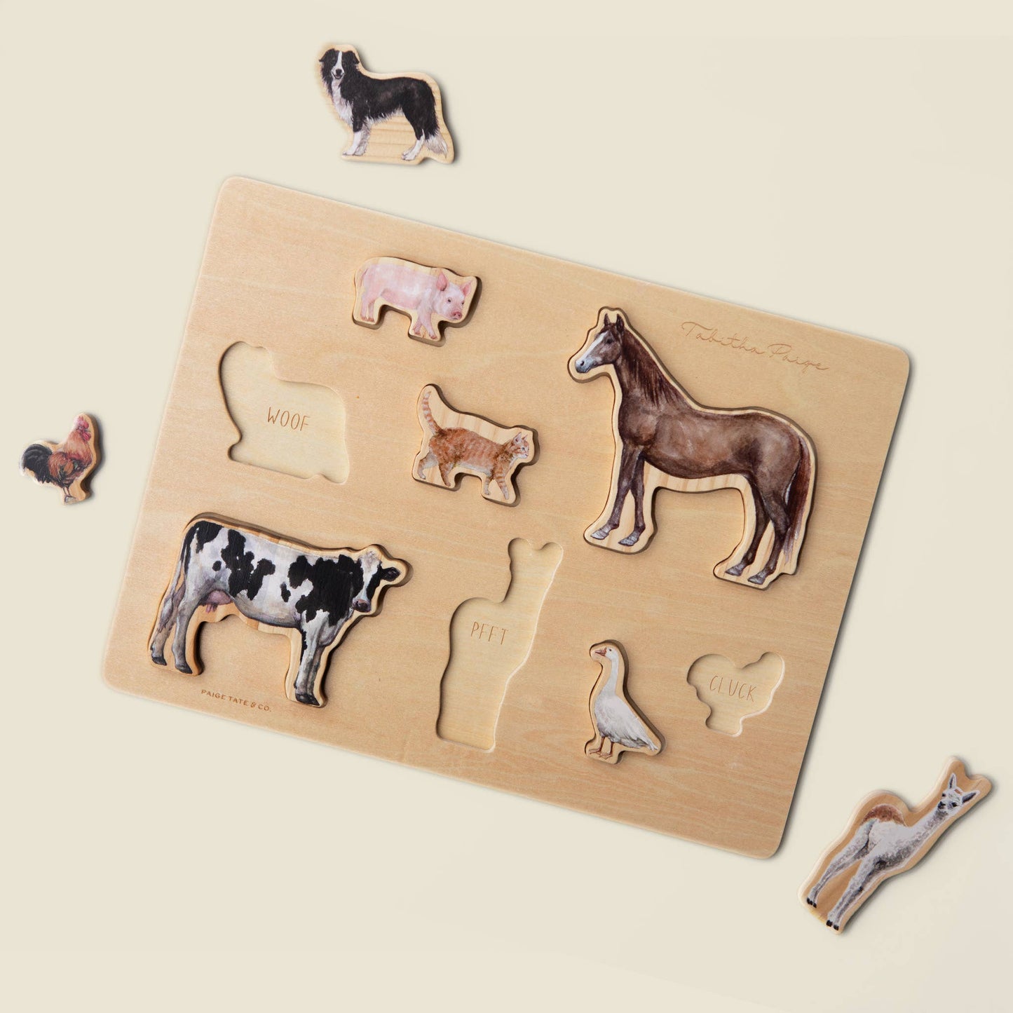 Farm Animals Wooden Puzzle: A Tabitha Paige Puzzle