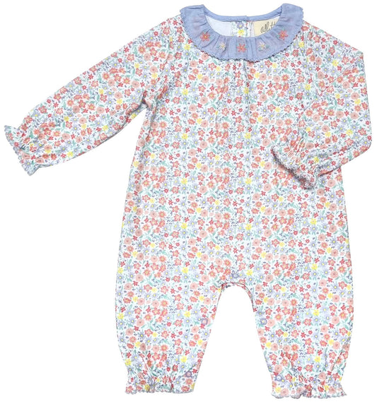 Laurie Print Baby Romper: Cotton / 0-3M / Laurie