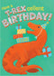 Birthday T-Rex Foil Card