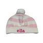 Cotton Striped Hat Pompom: Blue / 12m
