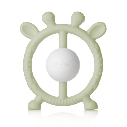 Giraffe Teether & Rattle Food-Grade Silicone Toy (Sage)