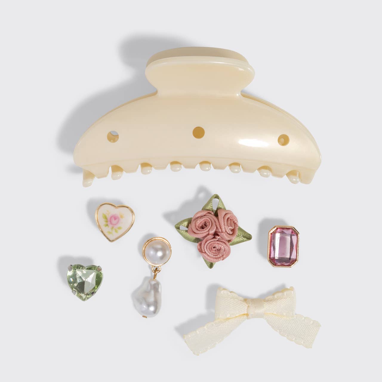 KitschPop™️Claw Clip 7pc Set Cream