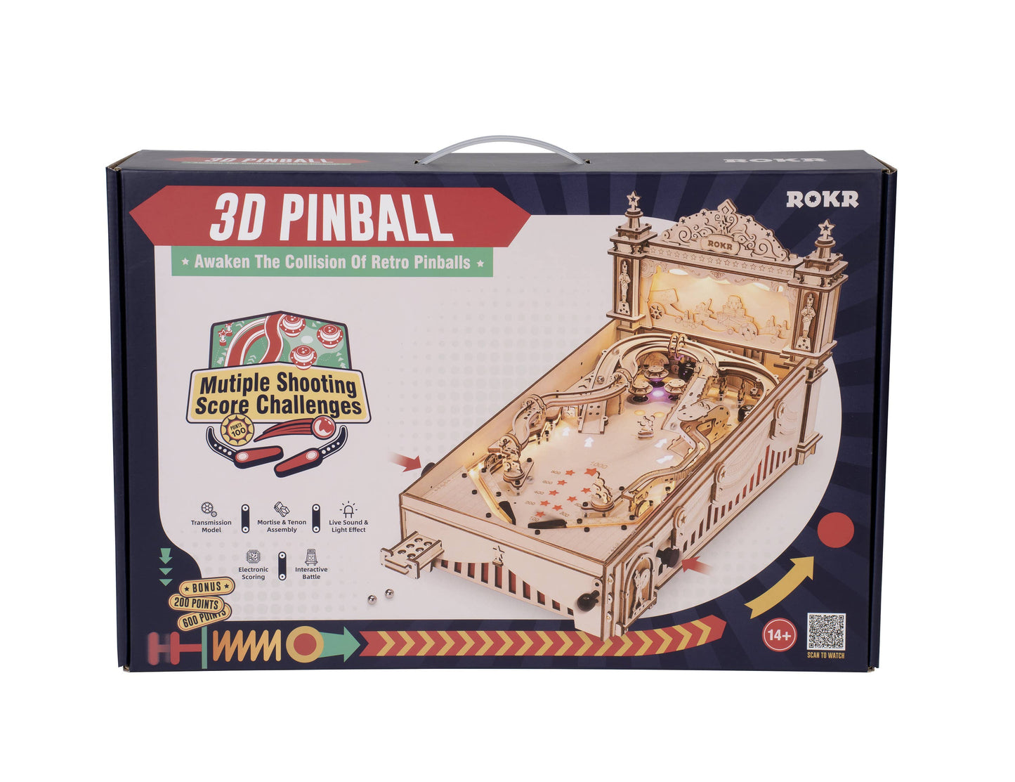 Mechanical Wooden Puzzle: Pinball Machine