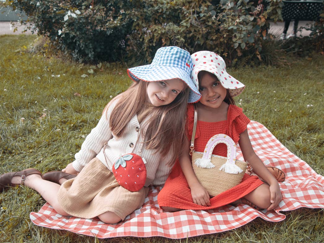 Cherry Gingham Reversible Sun Hat 3-6 Years