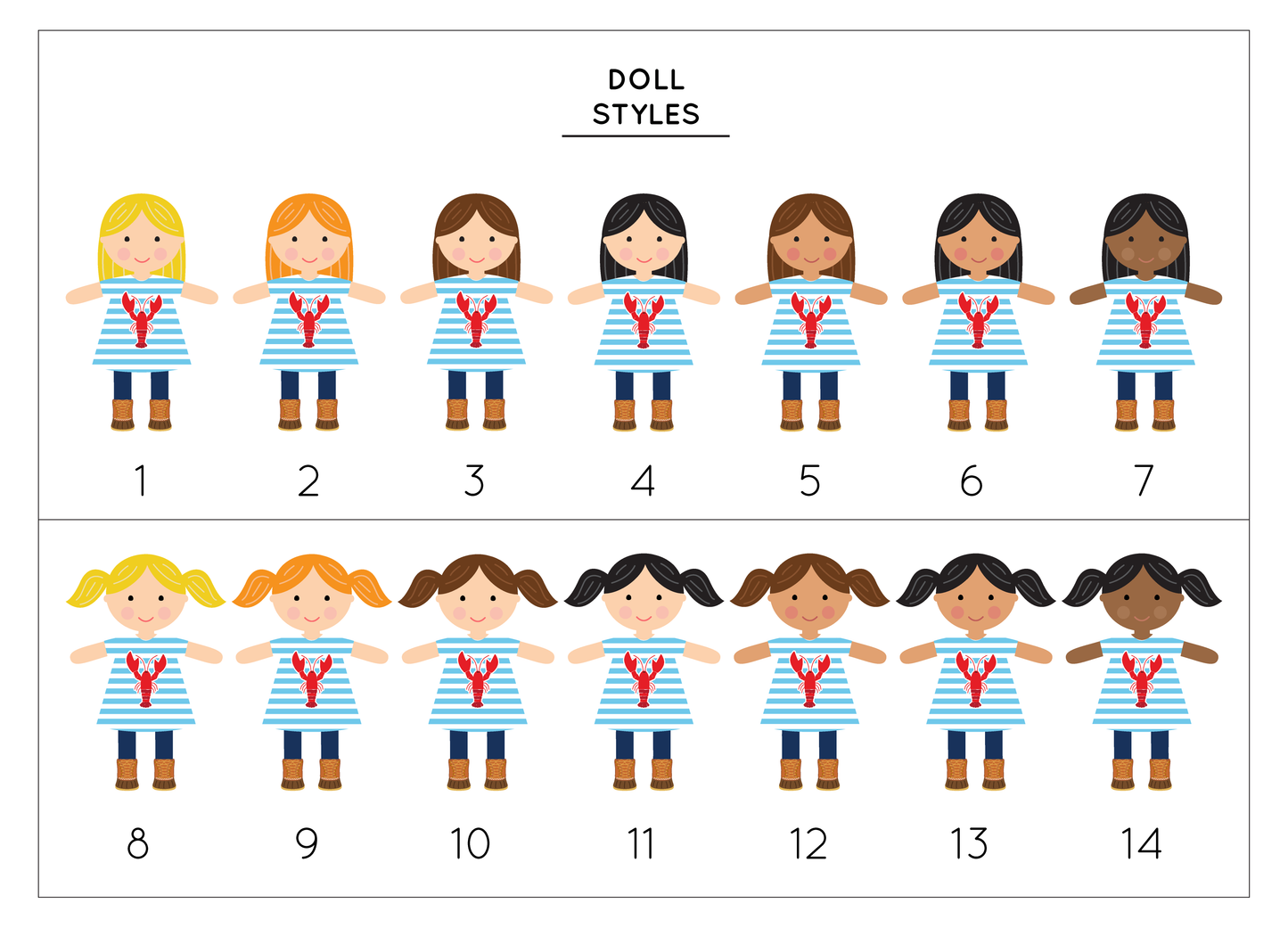 Sew Your Own Lobster Doll -Brown Hair