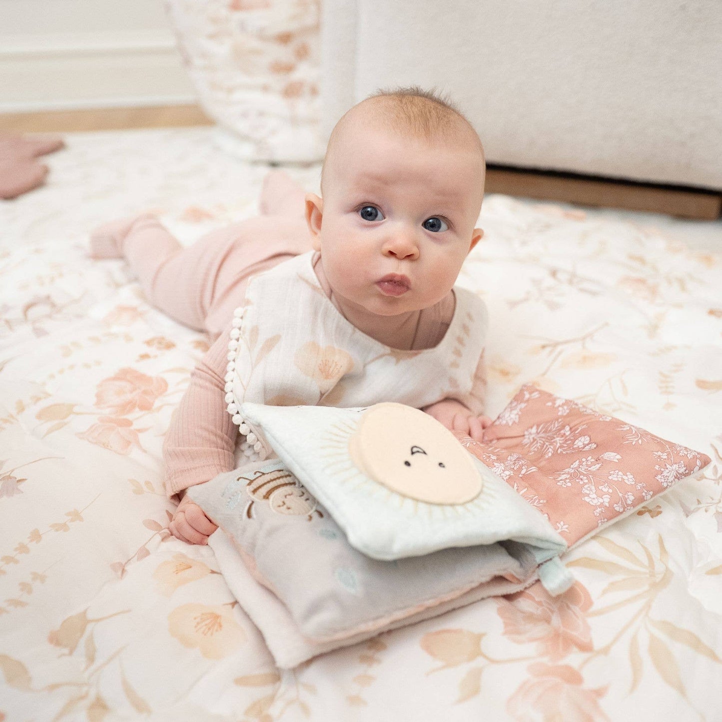 Violet Floral Cotton Bib Set (3 Pk)