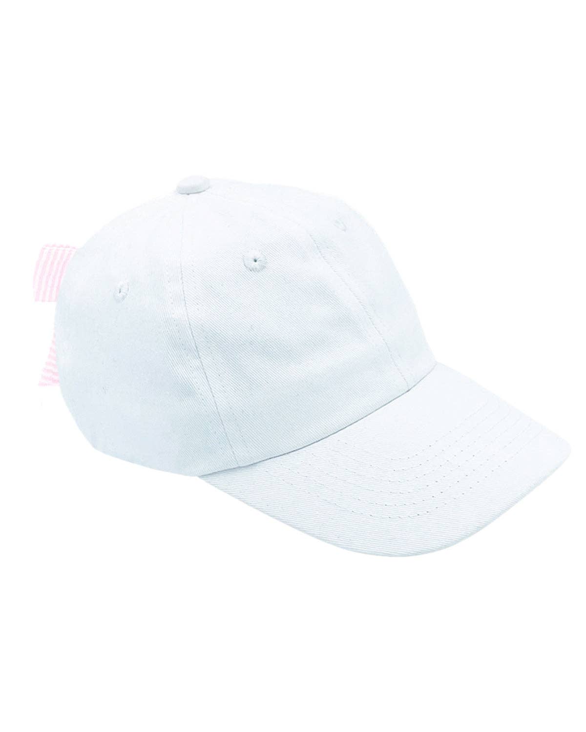 Bow Baseball Hat White/Pink 2-9Y