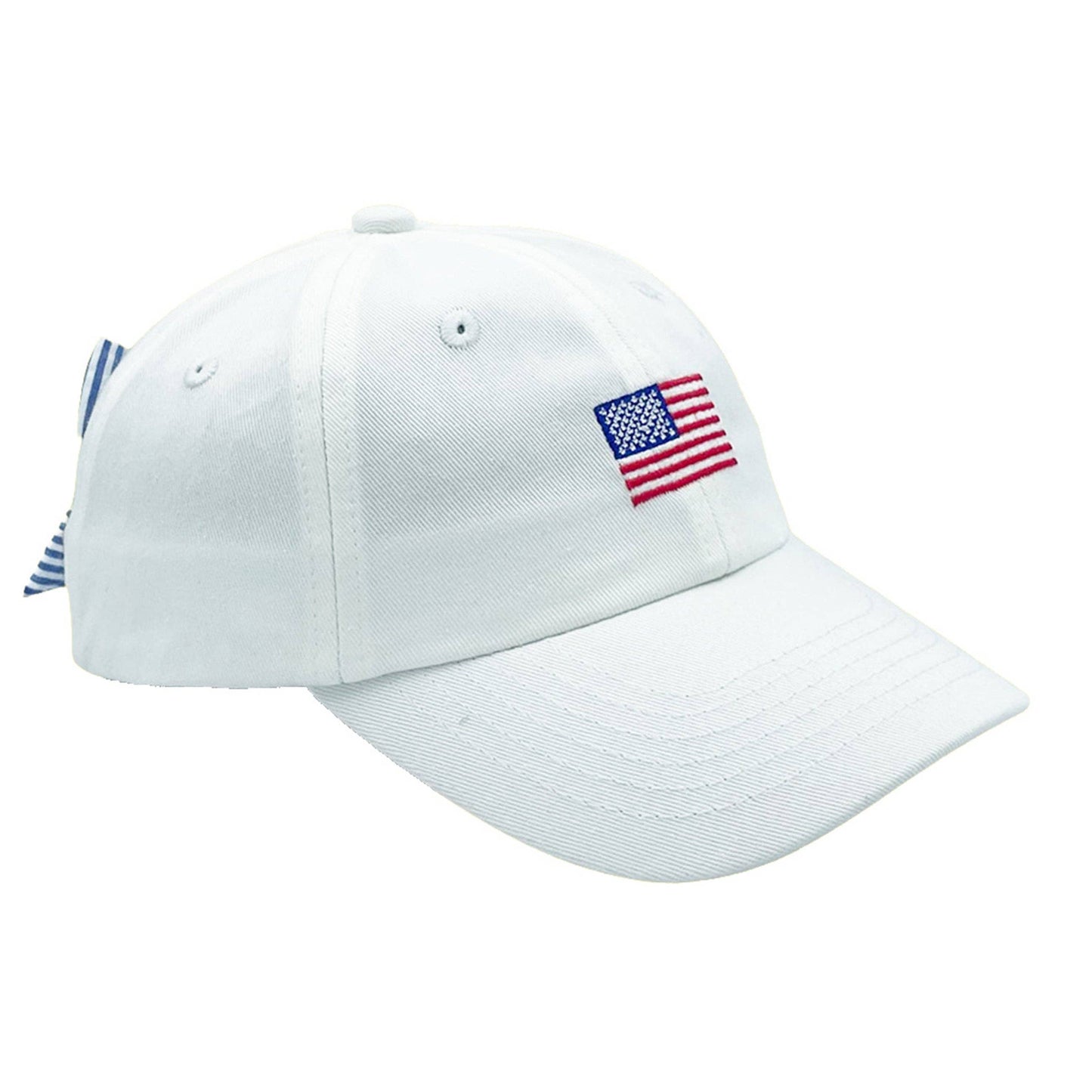 American Flag Bow Baseball Hat 6-24M