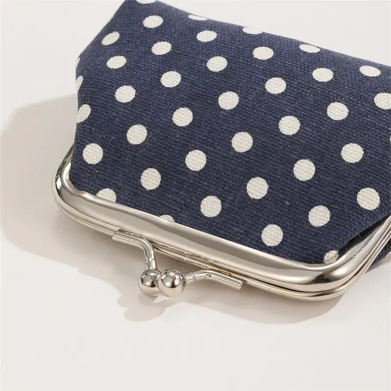 Polka Dot Kiss Lock Coin Purses, Convenient Multipurpose: Purple