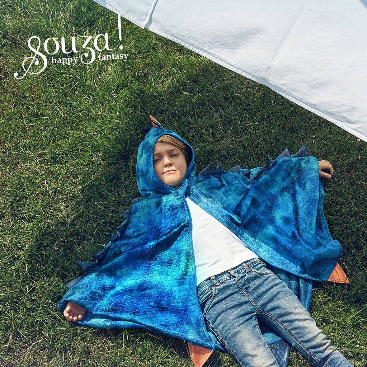 Blue Dragon Costume Cape 4-7y