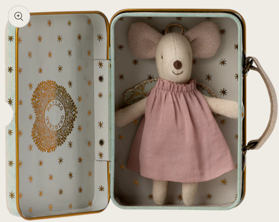 Angel Mouse in Suitcase