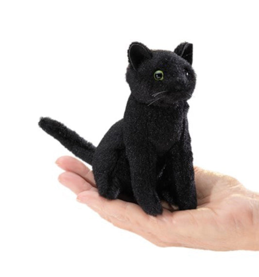 Finger Puppet Mini Cat, Black