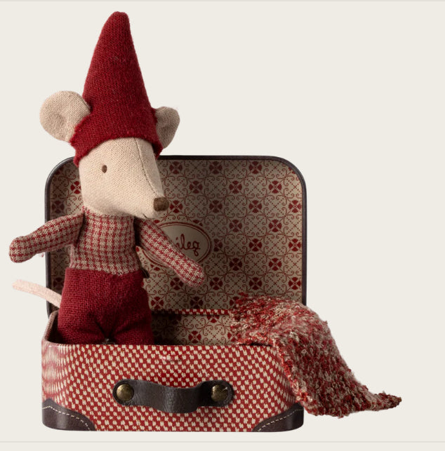 Christmas mouse, Baby in suitcase