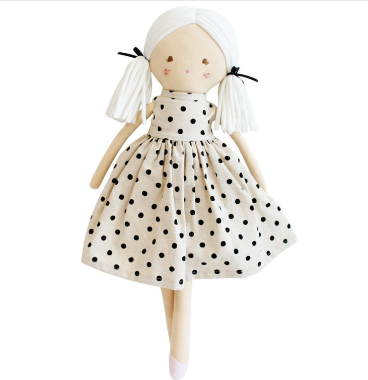 Frankie Doll - Black Linen Spot