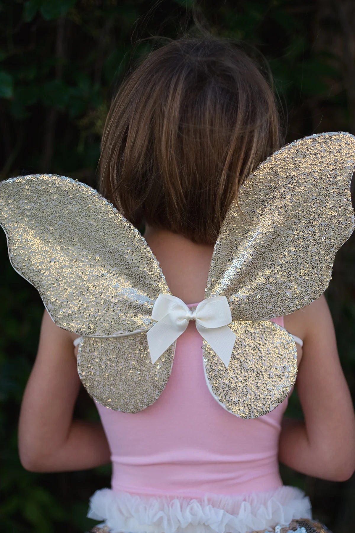 Gracious Gold Sequins skirt, Wings + Wand Size 4
