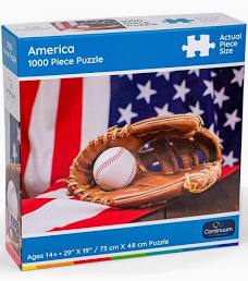 1000 Pc Puzzle American Flag & Baseball