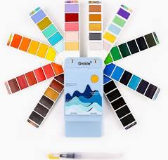 Foldable Watercolors 56 w/water brush