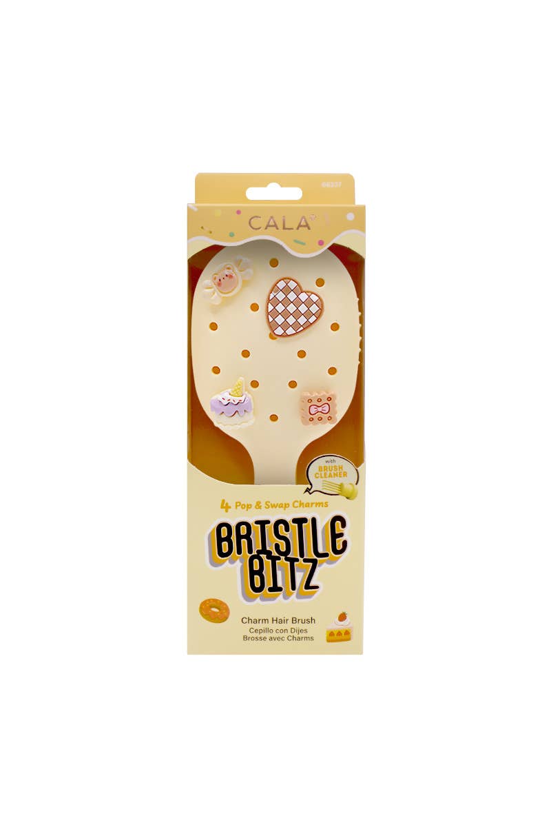 Yellow Bristle Bitz Charm Hair Brush