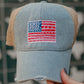 American Flag Denim Trucker Hat