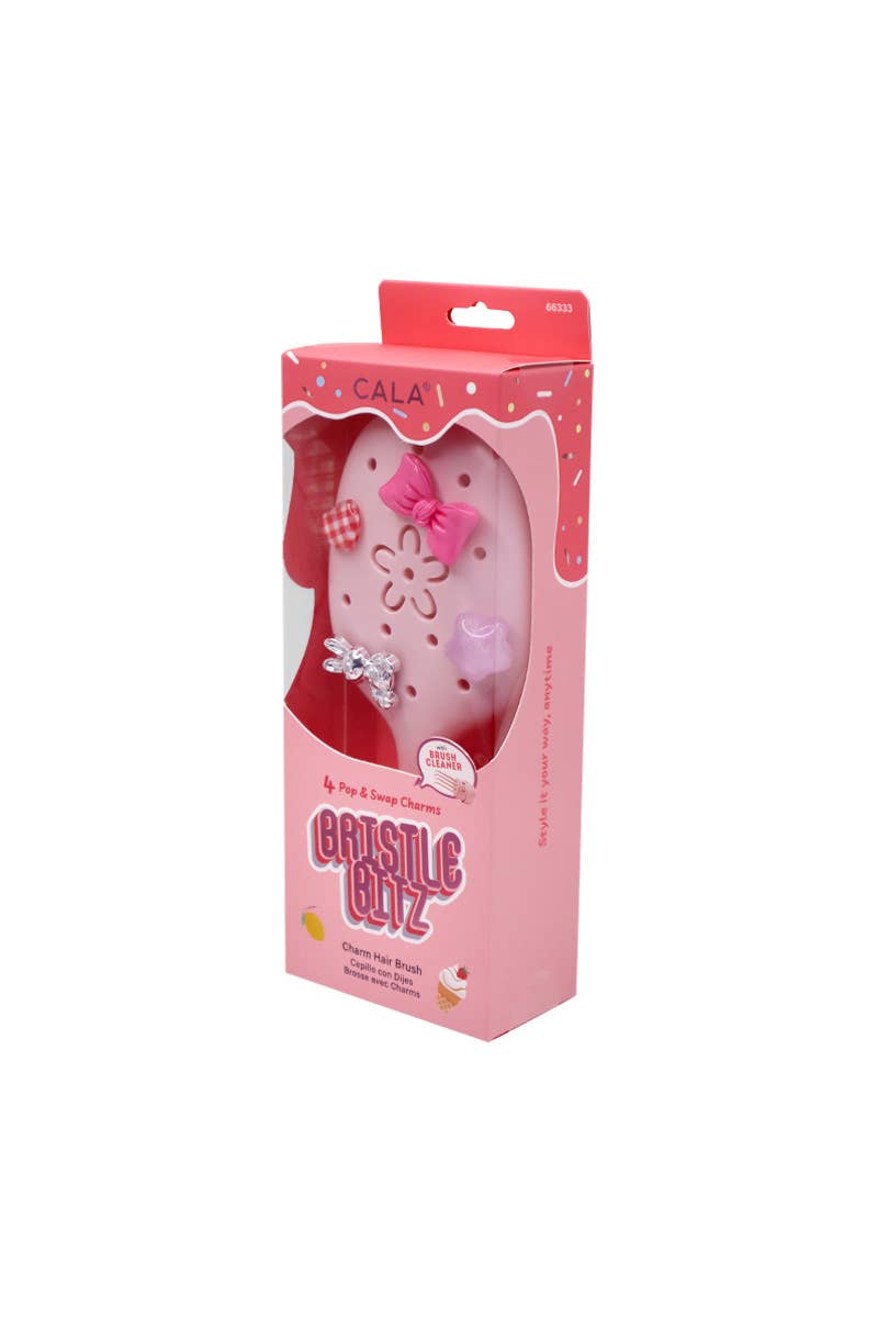 Pink Bristle Bitz Charm Hair Brush