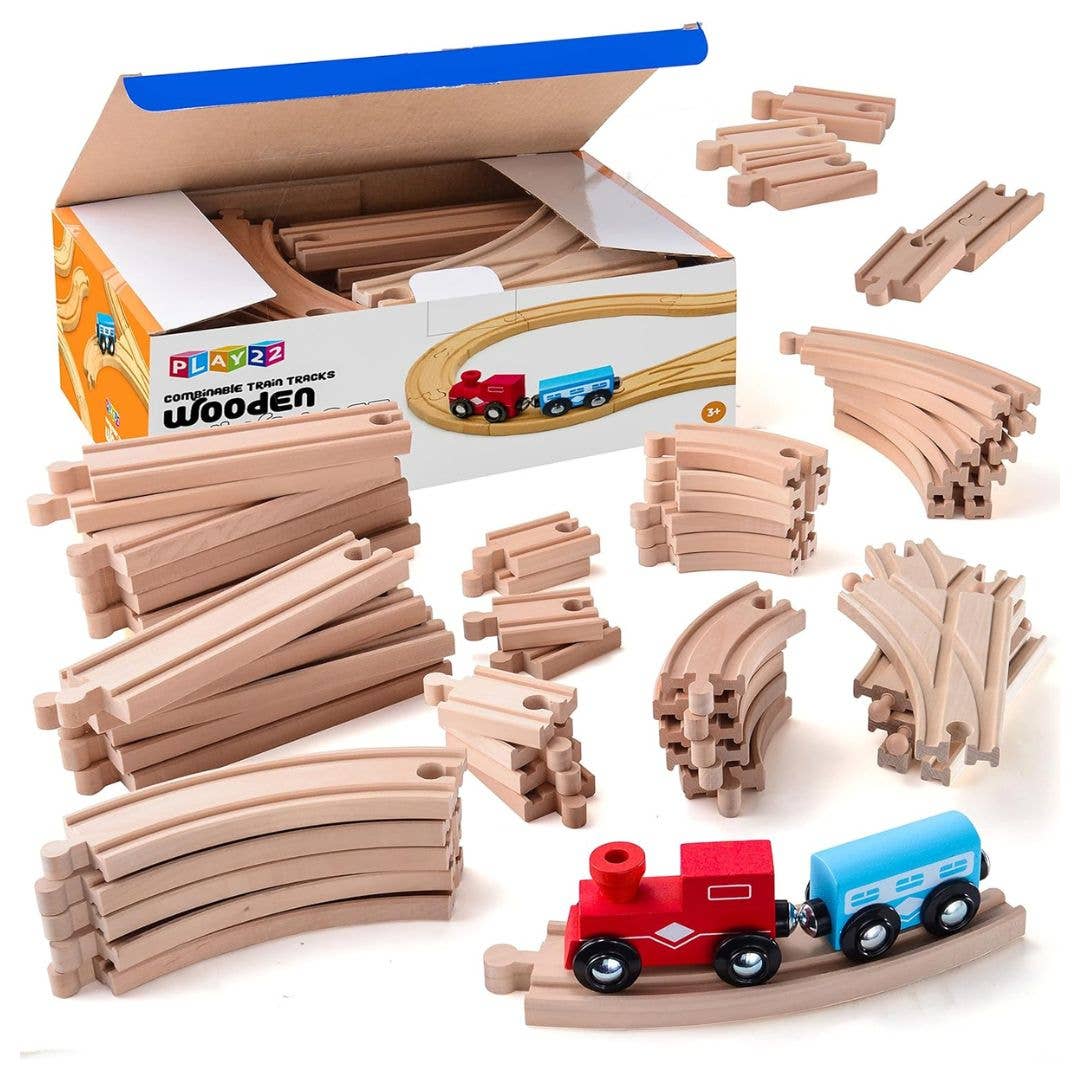 Wooden Train Tracks 54 PCS