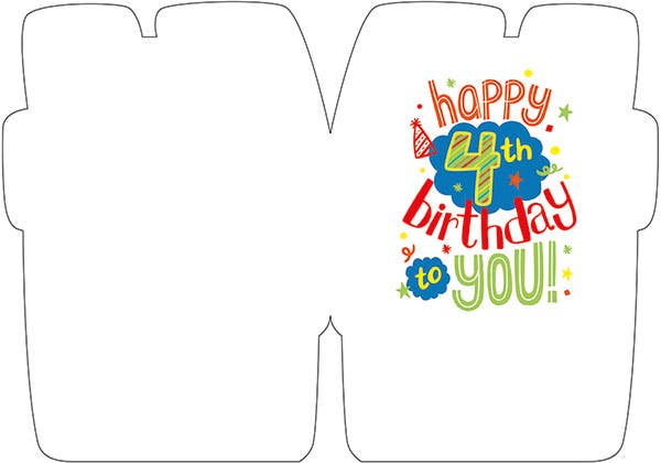 4th Birthday Foil Card