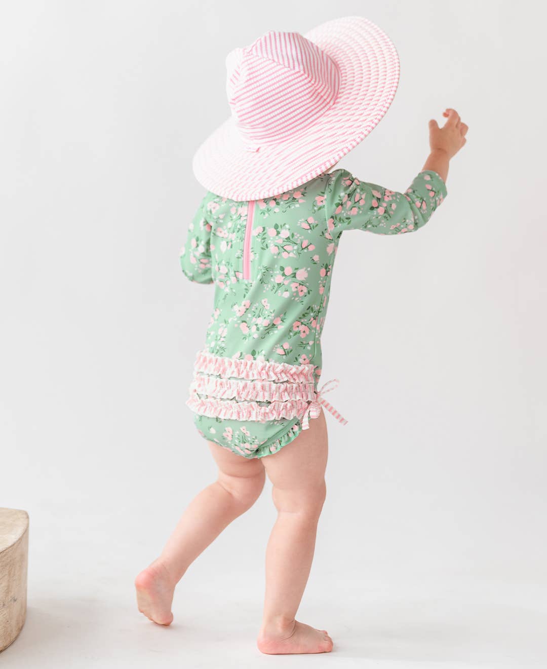 Tea Roses LS Rash Guard Swimsuit 12-18m