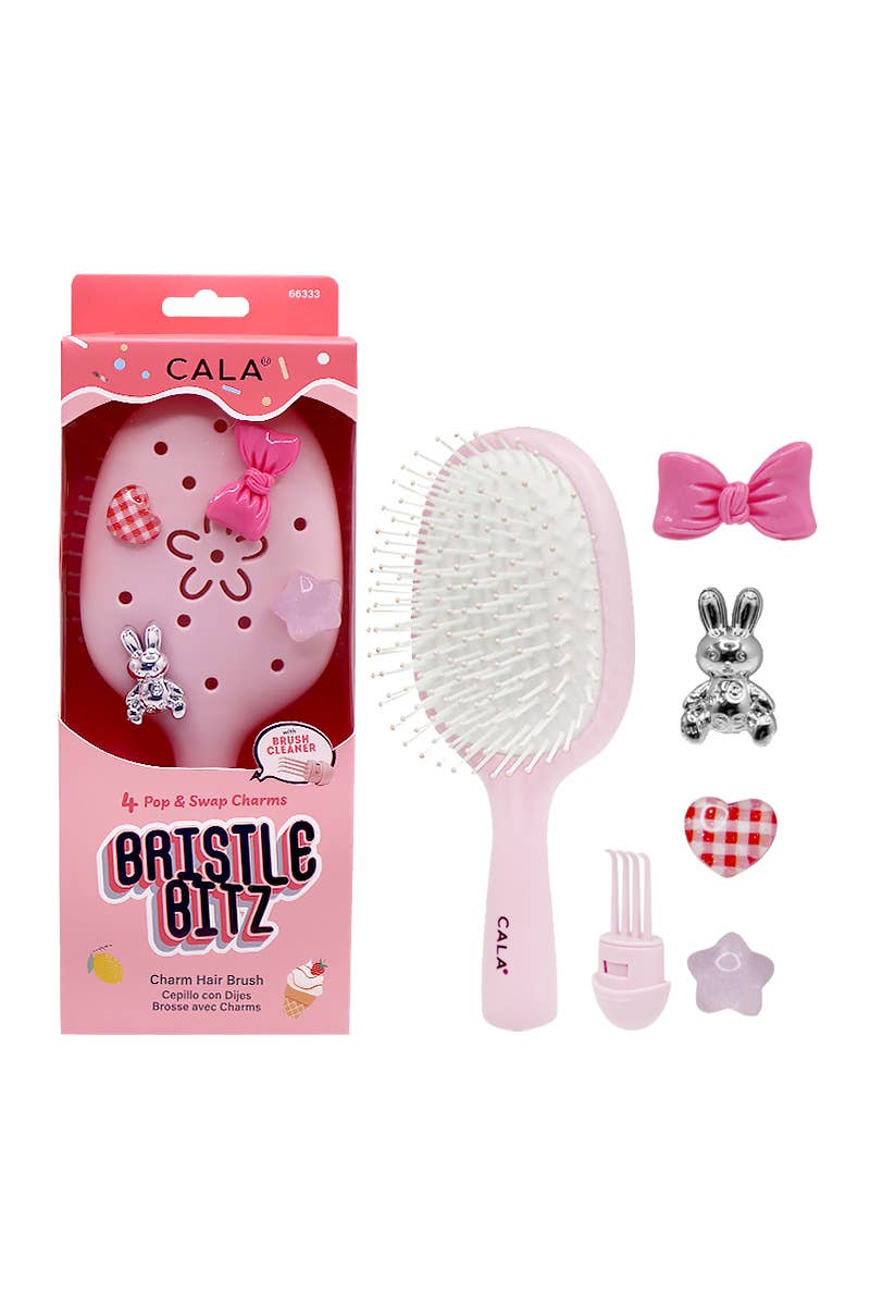 Pink Bristle Bitz Charm Hair Brush