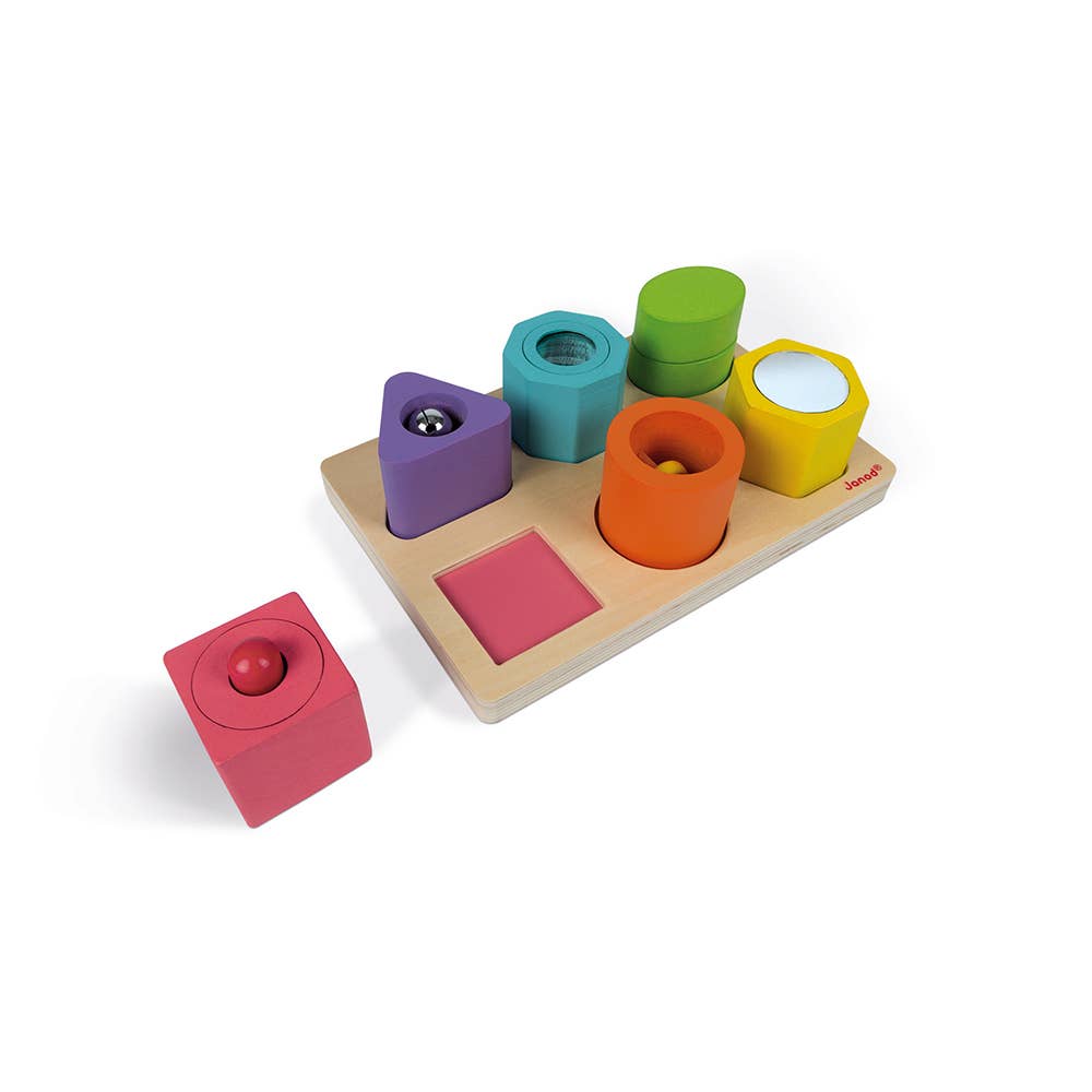 Wood Shapes & Sounds 6 Block Puzzle