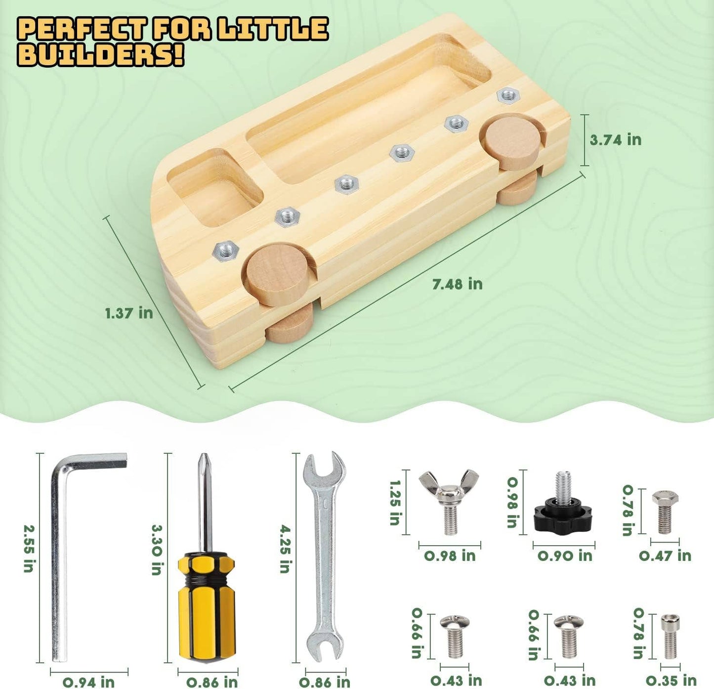 TOY Life Wooden Montessori Screwdriver Board Set for 3 4 5