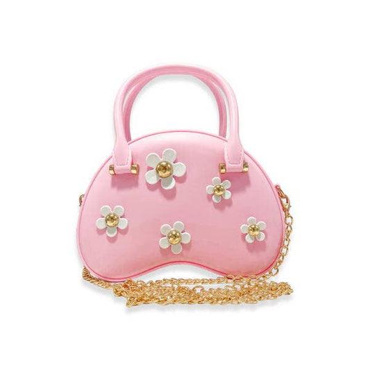 Floral Matt Jelly Dome Purse Pink