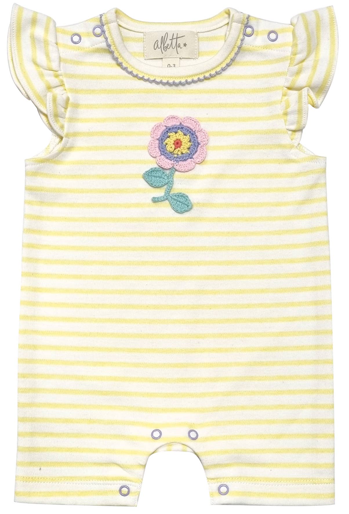 Flower Crochet Frill Babyvest: Cotton / 0-3M / Flower