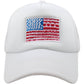 American Flag Cute Trucker Hat: White