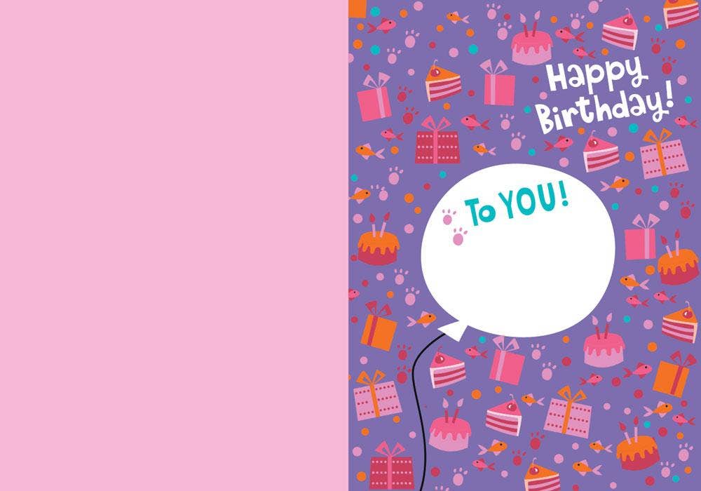 Pink Kitten Flocked Card