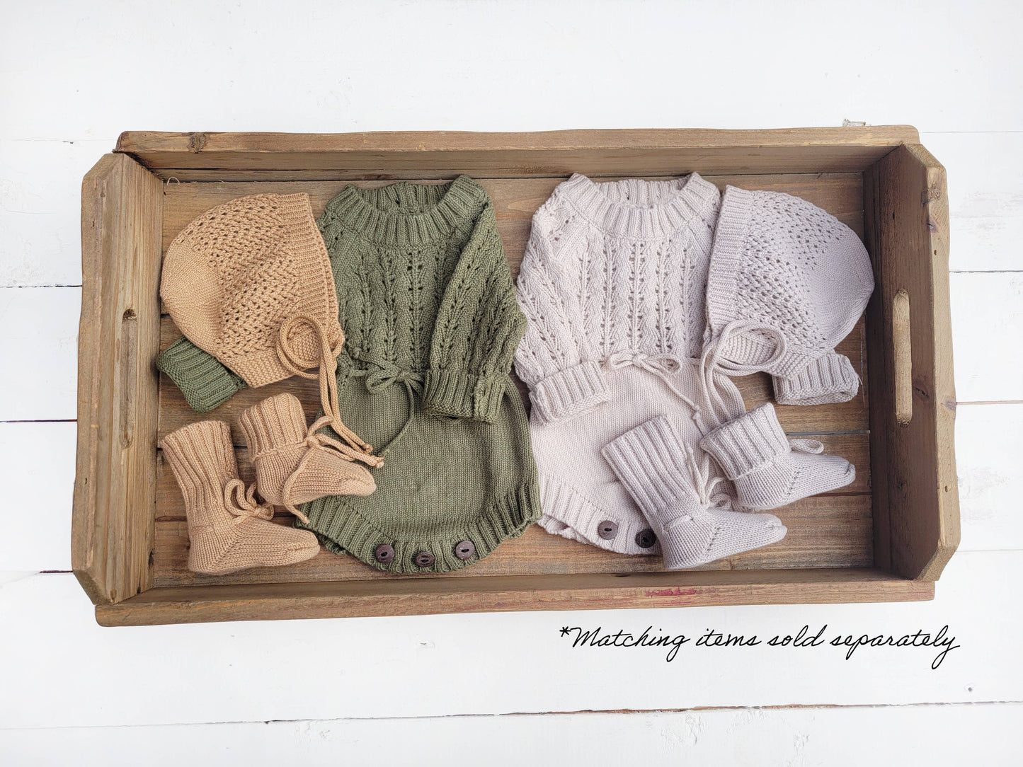 Baby Knit booties Taupe 3-9m