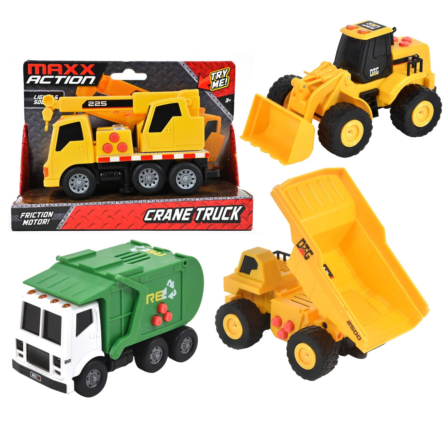 Maxx Action Lights + Sounds Construction Vehicles
