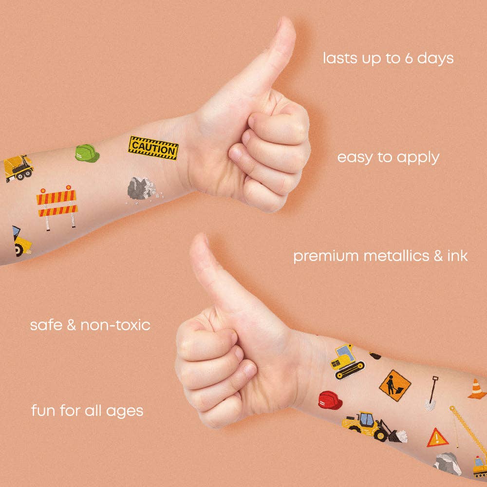 CONSTRUCTION Temporary Tattoo Pack