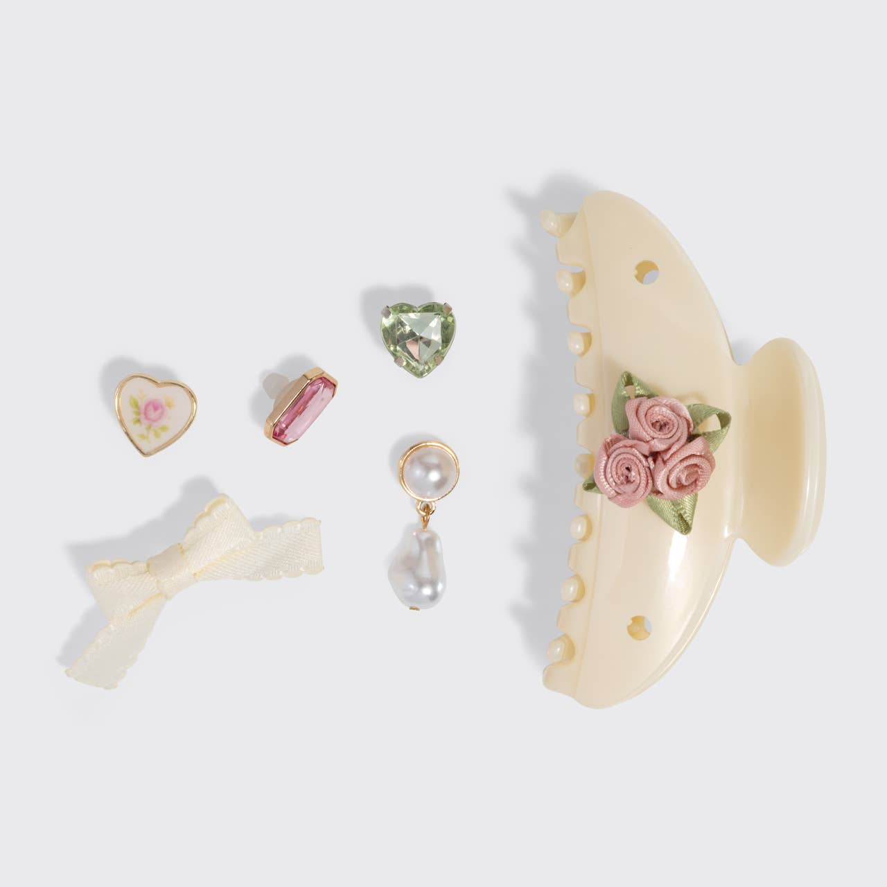 KitschPop™️Claw Clip 7pc Set Cream