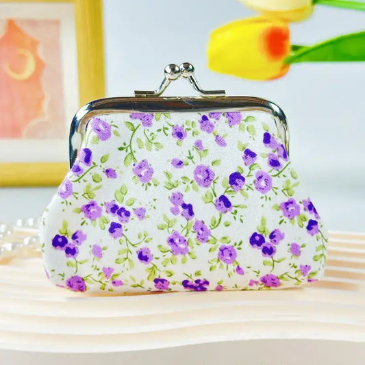 Floral Coin Purses - Vintage Styled, Cute Trinket keepers: Light Purple