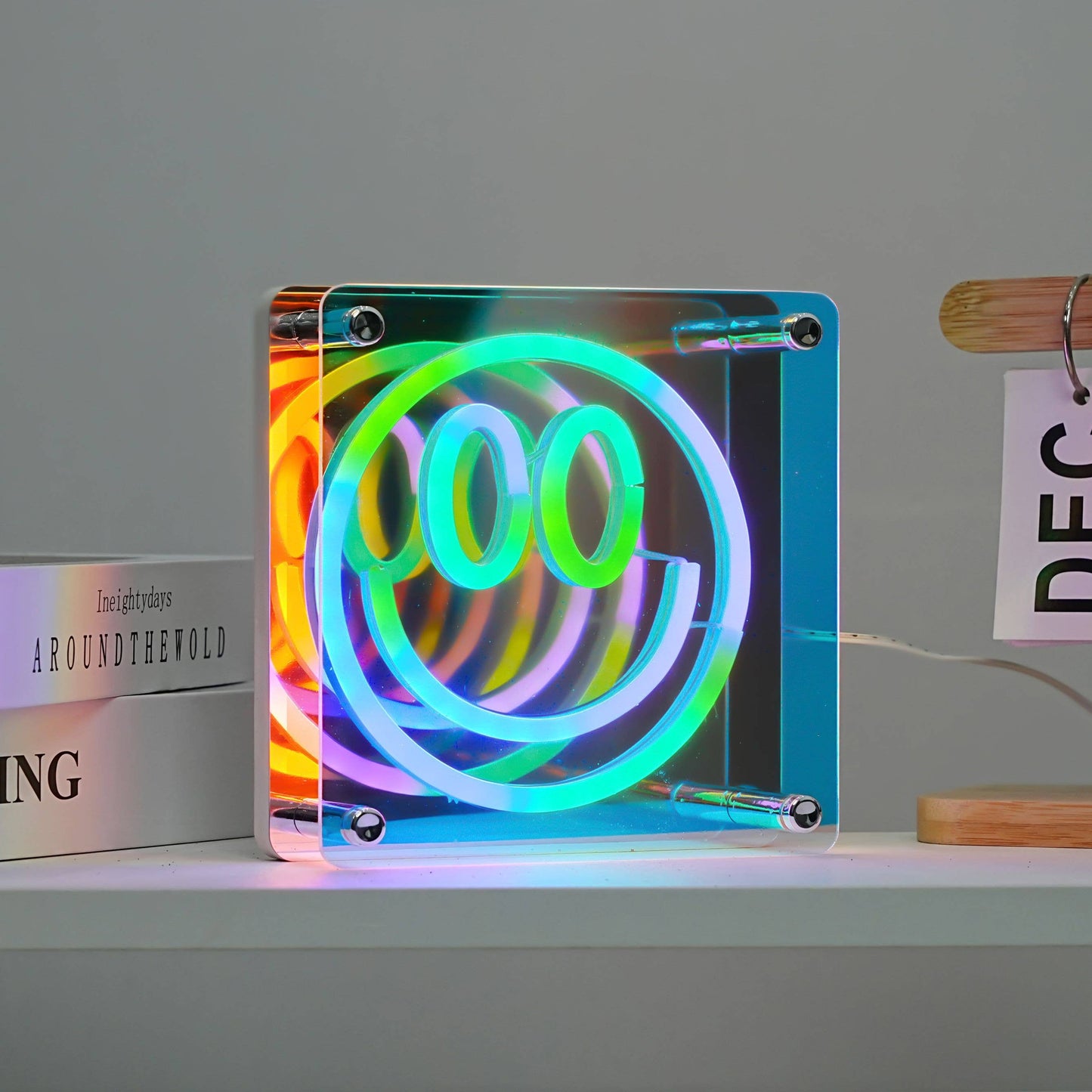 Neon Art Infinity Mirror Sign-Smile