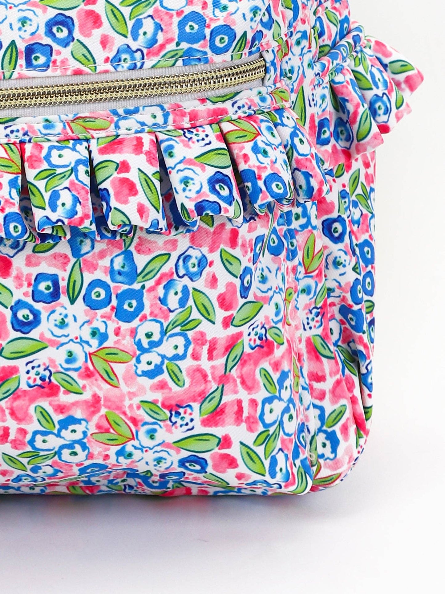 Blue Flower Ruffle Backpack