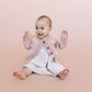 Flower Cardigan, Blush M; 2-4Y