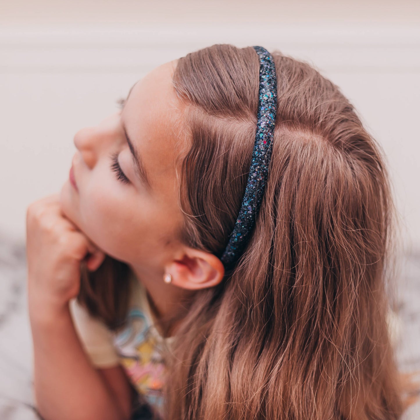 Thin Glitter Headband: Pink