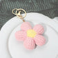 Crochet Flower Keychain Bag Charm: Pink