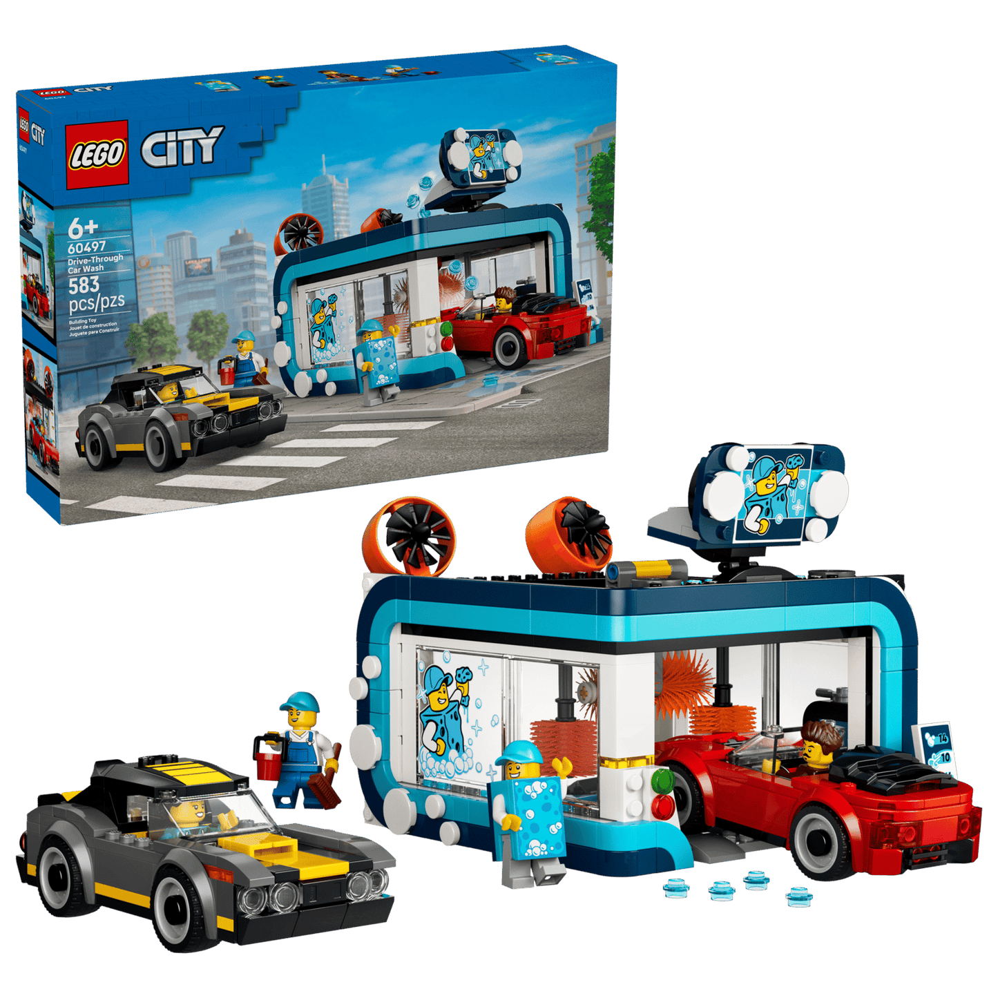 Lego drive-through car wash