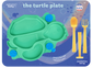 Baby Turtle Suction Plate and Training Utensils: Green Turtle Plate