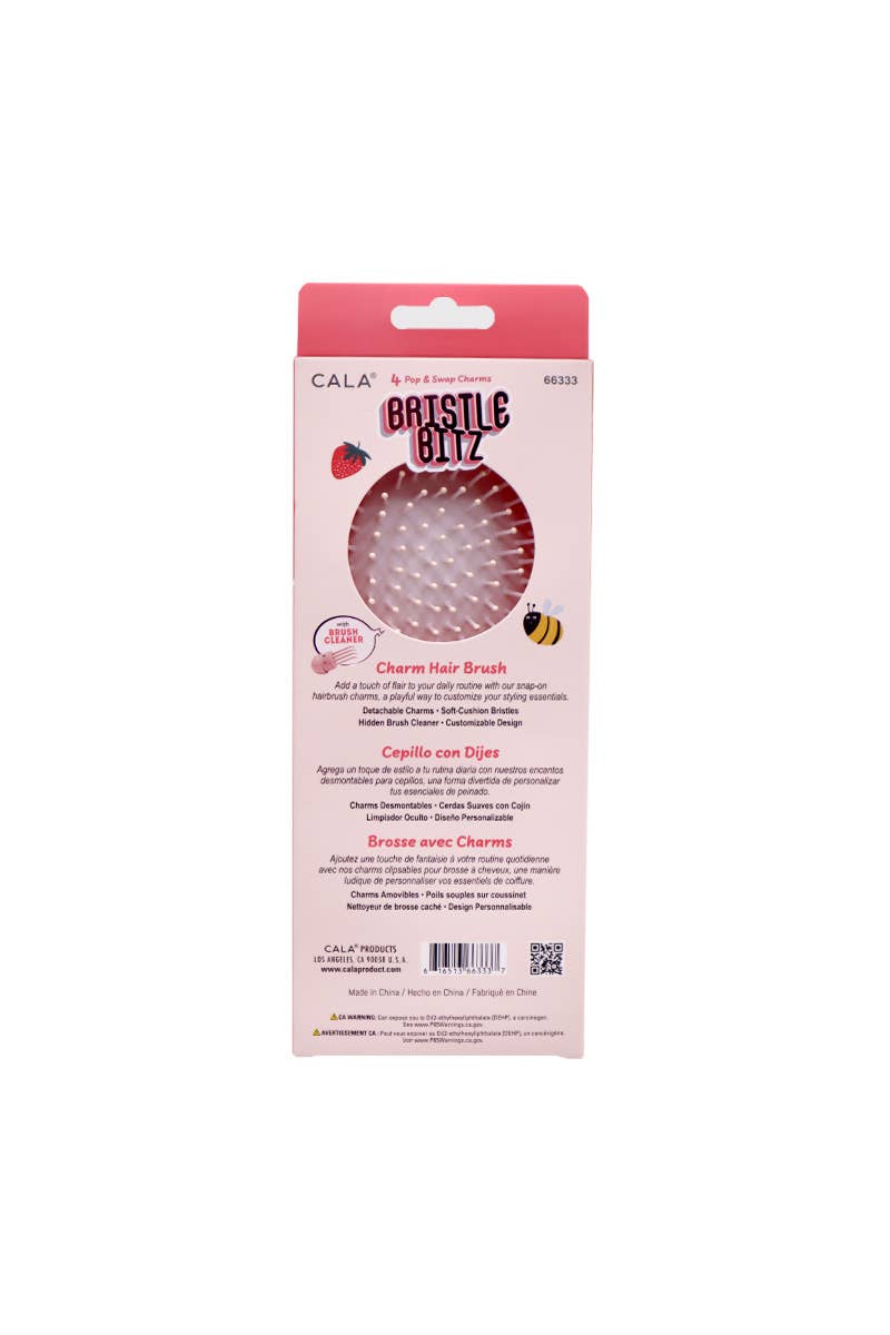 Pink Bristle Bitz Charm Hair Brush