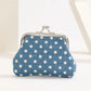 Polka Dot Kiss Lock Coin Purses, Convenient Multipurpose: Purple